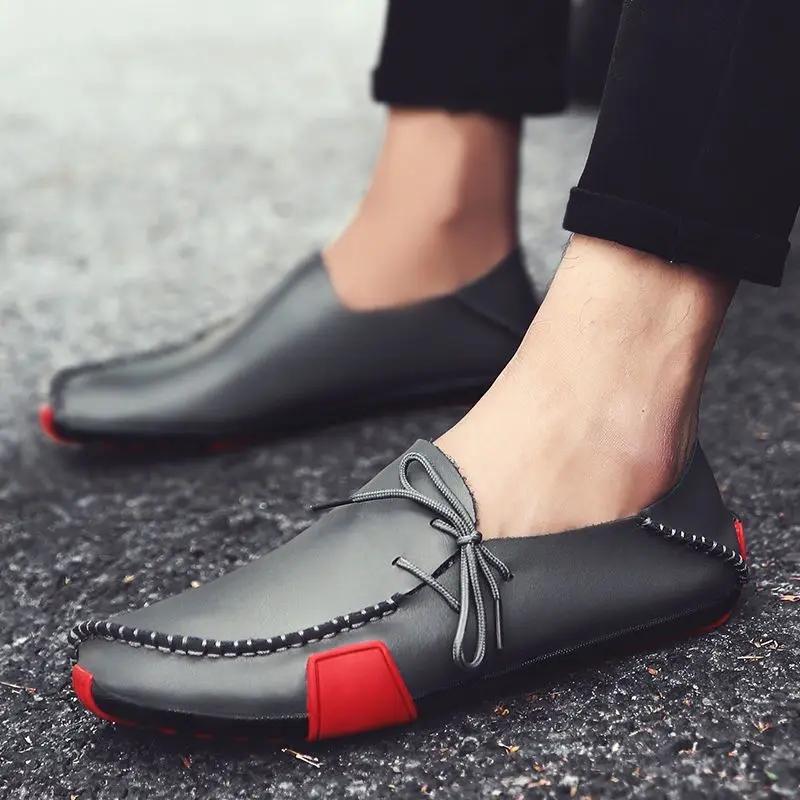 Fashion Fashion 2024 Leather Shoes for Men Soft Slip-on Moccasin Man Casual Shoe New In Adults Luxury Sale Summer Trend Shipping Free Pu