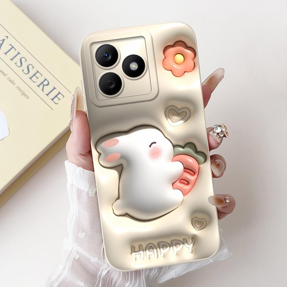 

Slim Smooth Funda For Realme C63 Narzo N63 4G Case Couple Rabbit Shockproof Liquid Silicone Back Cover For Realme C61 RMX3939 Realme C63 4G