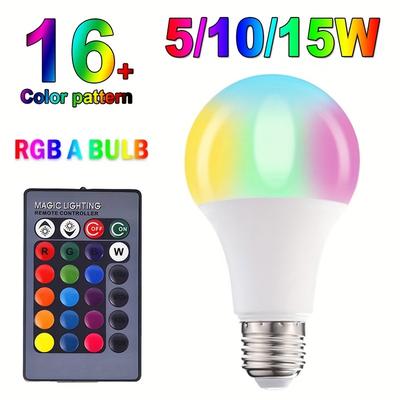 16 culori E27 RGB Bec cu telecomandă Lumină LED pentru cameră Bec inteligent Dimmer lampă Consum redus de energie Bec reglabil economisesc energie