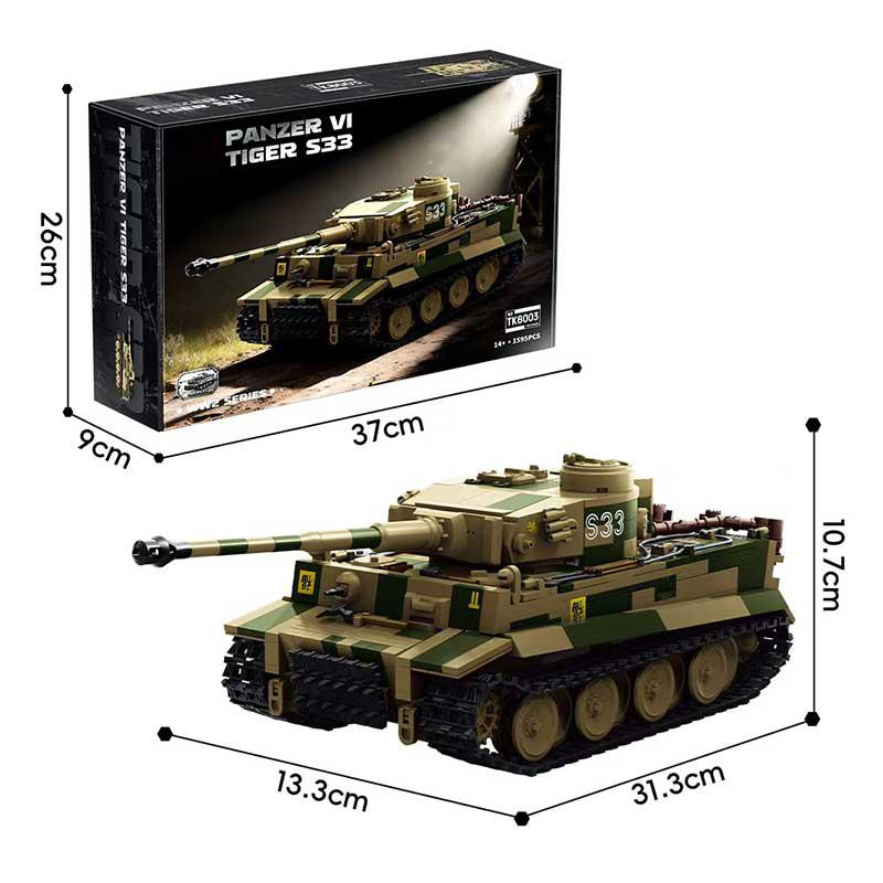 1559PCS Panzer VI Ausf.E Tiger S33 Army Series Armored Vehicle Toy Building Blocks Model, A Collection Item For Military Enthusi