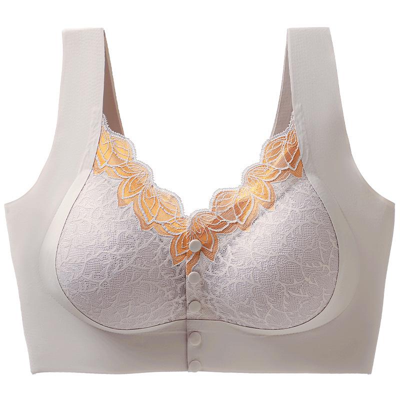 

Бесшовный бюстгальтер-топ большого размера с передней застежкой - Без крючков, Удобный, Против провисания, С фиксированной чашкой 2XL светло-серый