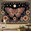 Butterfly Tapestry Moon Star Retro Floral Sunflower Plant Tapestries for Bedroom Witchy Aesthetic Room Decor Tapestries Wall