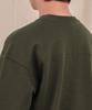 Ellamo Terry Basic Plain Square Pocket Oversized Sweatshirt [Khaki]