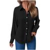 Women's Fashion Casual Solid Color Split Button Long Sleeve Shirt Top