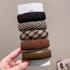 5pcs/set Vintage Brown Plaid Rectangle Hairpins For Women Girls Sweet Hair Ornament Barrettes Hair Clip Hair Accessories
