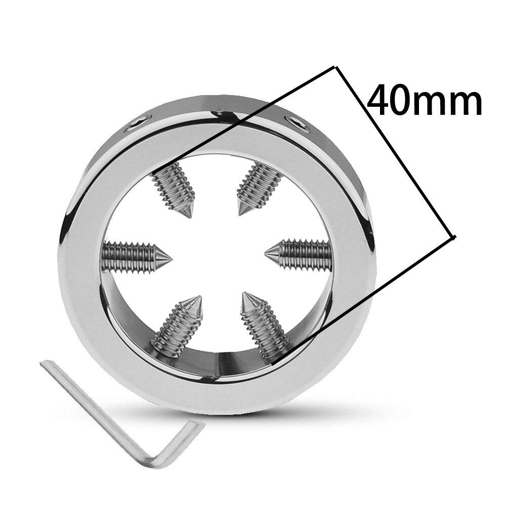 Sexleketøy for voksne Pungenheng Penisring Metall Rustfritt stål Hanebur Strekkøvelse Mannlig onanileketøy