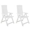 vidaXL 2 Pieces Adjustable Folding Chairs Made of Plastic, White