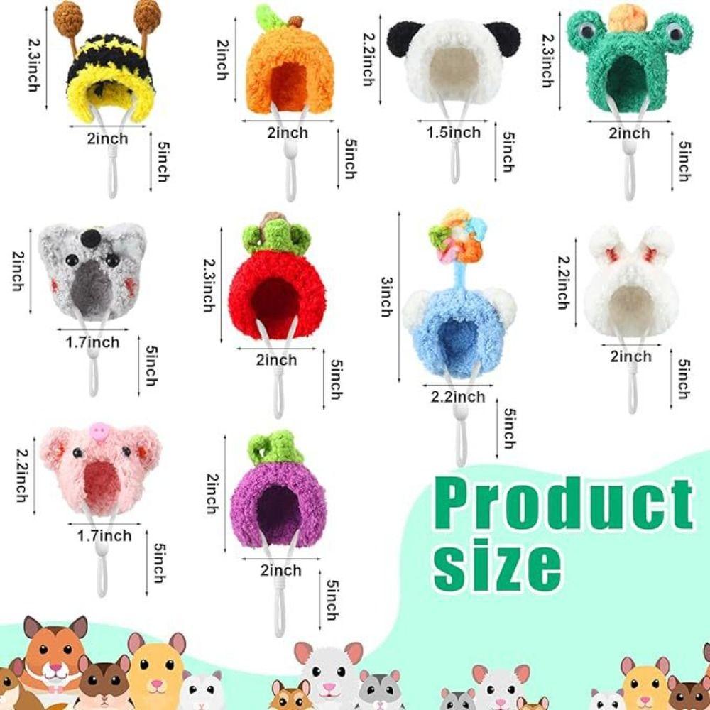 Fashion Woolen Plush Hat Mini Pet Supplies Animal Doll Hat  for Hamster Golden Silk Bear