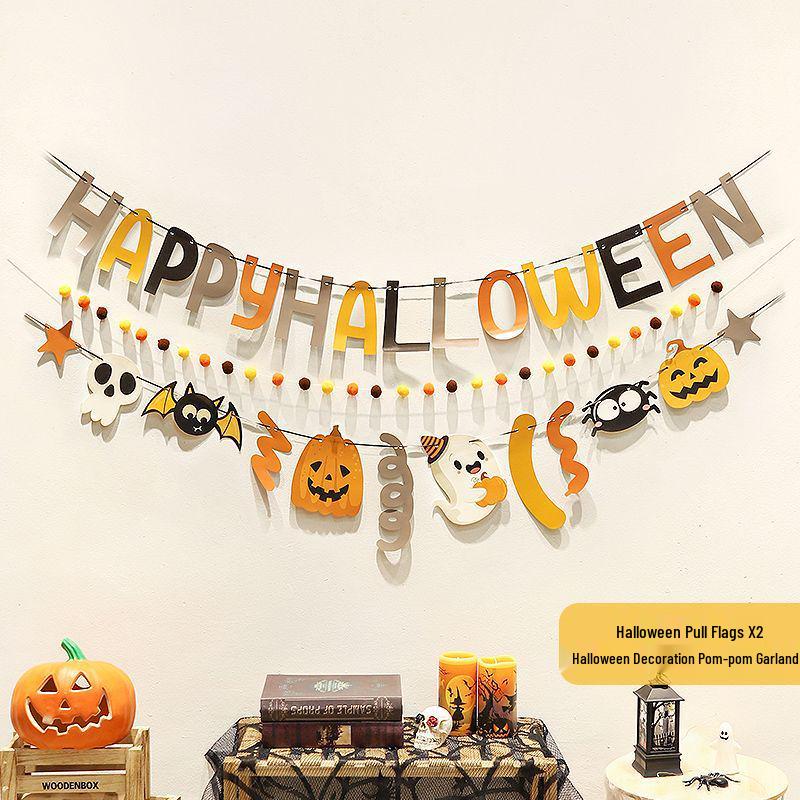 Halloween Hanging Decor: Flags, Flowers, and Ornaments for a Spooky Atmosphere