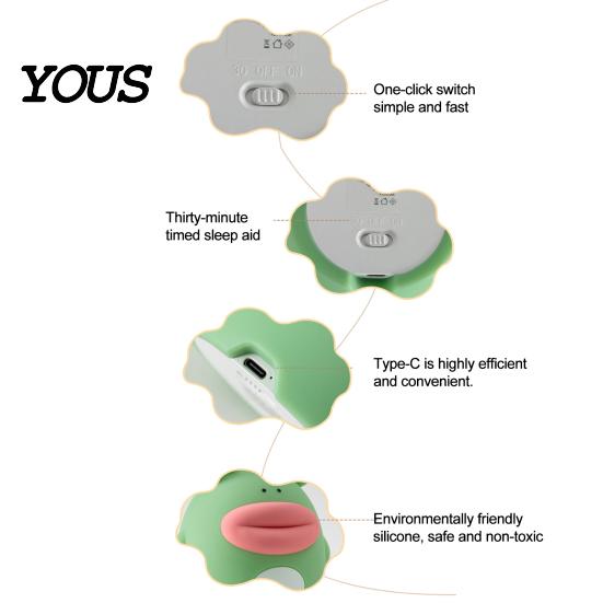 Baby Sleep Aid Lamp Frog Silicone Night Light, Rechargeable Touch Bedside with 3 Brightness Desk Decor & Remote Control, 30 Min Timer Decoration,