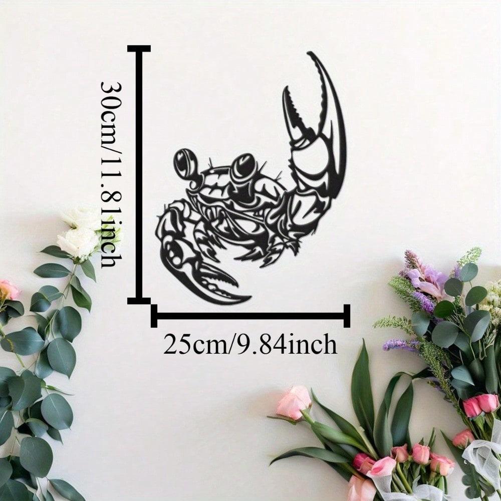 15.75" Metal Crab Wall Art, Coastal Decor for Indoor Outdoor Living Room Patio