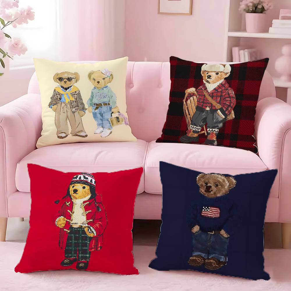 Federa Cuscino Decorativo a Forma di Orso alla Moda per Cuscini Quadrati da Ufficio 55x55cm 40x40cm 45x45cm 50x50cm 30x30cm