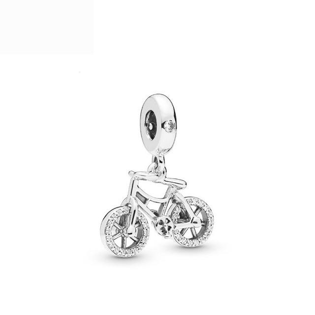 925 Sterling Silver Dumbo and Mrs. Jumbo Clover Butterfly Flower DIY Fine Beads Fit  Charm Bracelet Jewelry F039