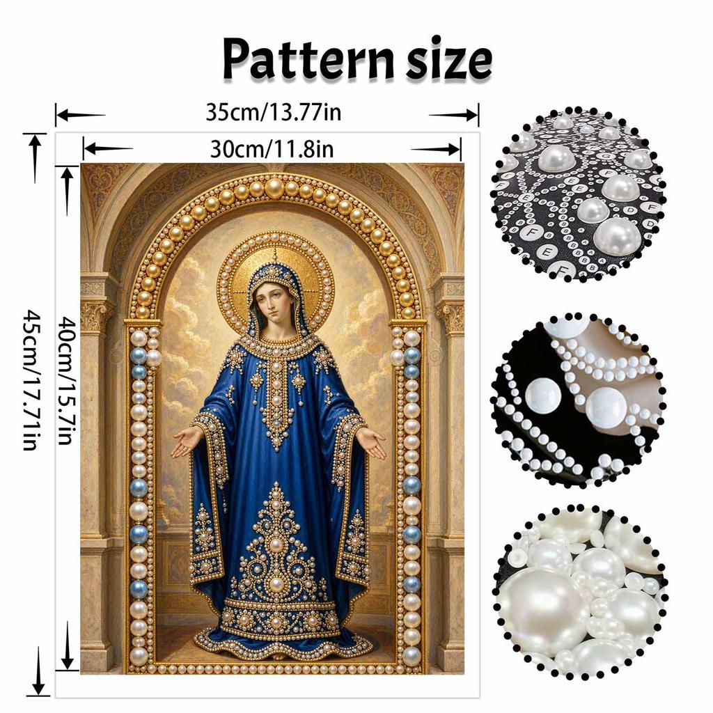 DIY 3D Pearl Diamond Painting Art Set Blessed Virgin Mary Religious Home Decor Art Set Wall Art