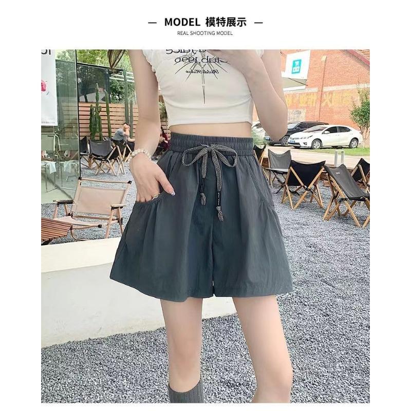 Sports Shorts Women's Summer Thin High Waist Large Size Casual Wide Leg Pants Loose Drawstring Quick Dry Pants