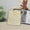 Girl Heart Bowknot Shoulder Bag With Drawstring Cotton Tote For Daily Use