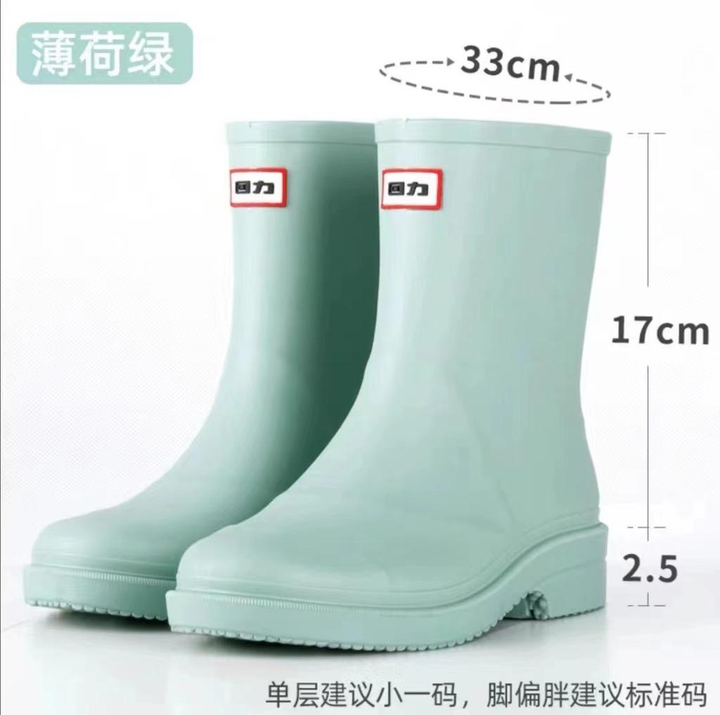 rain shoes women's water shoes women's new rain boots fashion outer wear rubber shoes waterproof and non-slip short water boots