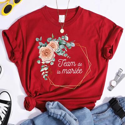 Bridesmaid Team Bride Matching T-shirt Bridal Party Tops EVJF Tshirt for Bride Team Bridal Shower Gifts RED Bachelorette Shirts