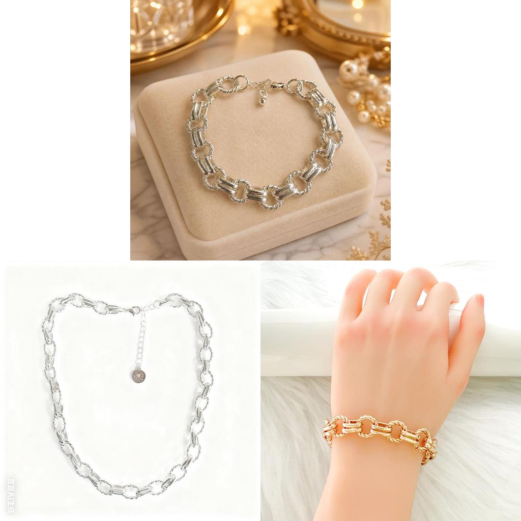 Gold And Silver Metal Chain Bracelet For Men And Women Fashion Accessories