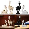 2x Rentier-Statuen Europäische Sammlung Hirsch-Skulpturen Hirsch-Figuren Handwerk für Tisch Esszimmer Café Kaminsims-Dekoration