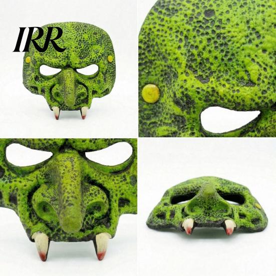 Masque Texturé Reptile Détaillé Vieille Sorcière Halloween pour Adultes, Mousse Verte Horreur Demi-Masque Accessoire Cosplay Mascarade Fête, Costume, Carnaval