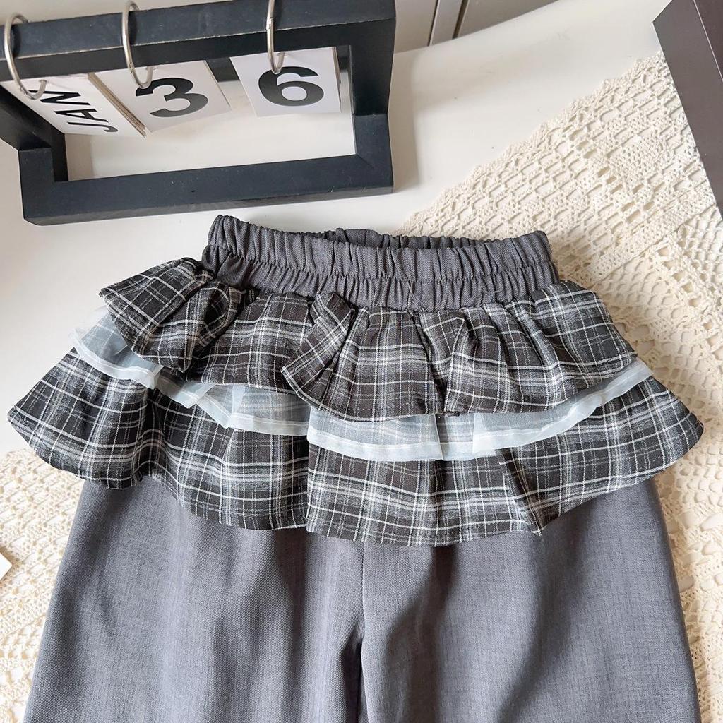 Girls' Korean Style Three-Piece Outfit: Fashionable Vest, Base Shirt & Long Pants for Autumn & Spring (AQB005)