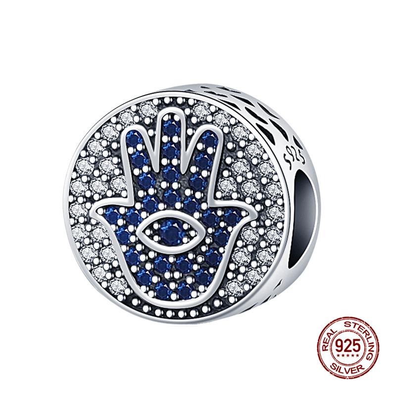 925 Silver Devil's Eye Charm Beads 3mm Fit DIY Bracelet Women's Fashion Jewelry Gift Original Handmade