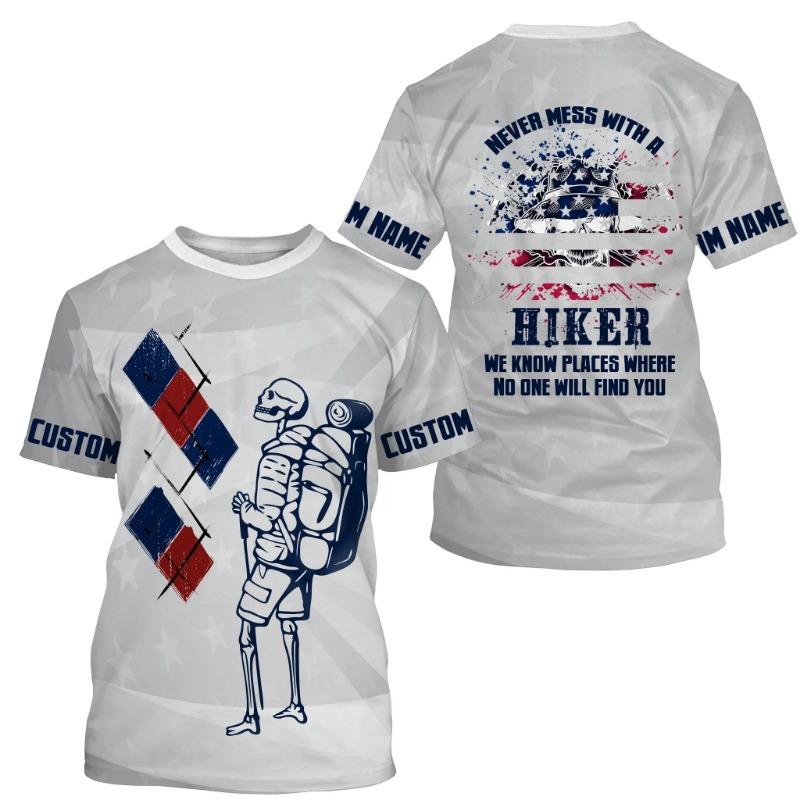 Men Shirt Fashion T-shirt Summer Clothes Personalized Name Hiking 3d Print Shirt Outdoor Casual Sports Tees Tshirt