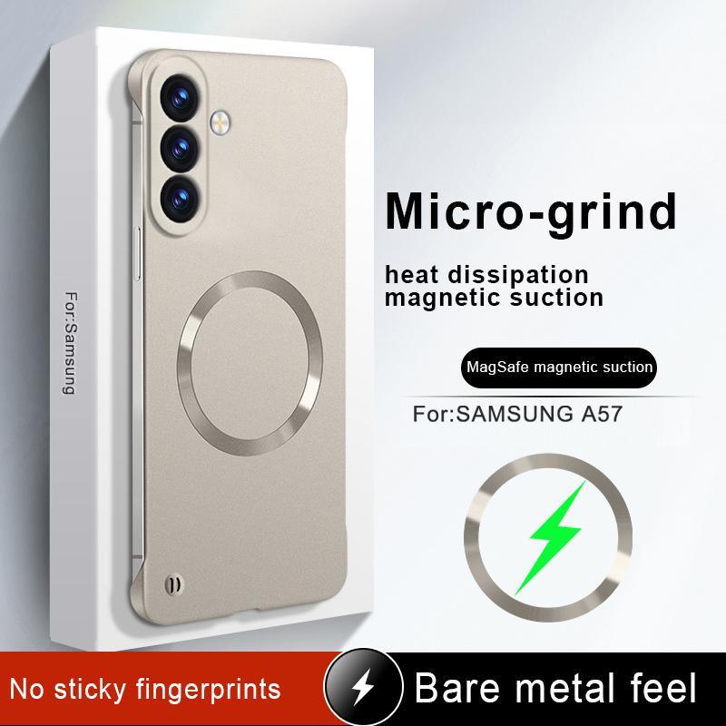 Frameless for Magsafe Phone Case for Samsung Galaxy S26 Ultra S25 Edge S24 FE S23 S22 Plus A57 A37 A17 A56 Magnetic Hard Cover
