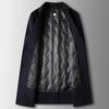 Men's Coat Autumn and Winter Wool Trench Coat Medium and Long Goose Down Take-off Liner Youth Business Double-sided Tweed Coat