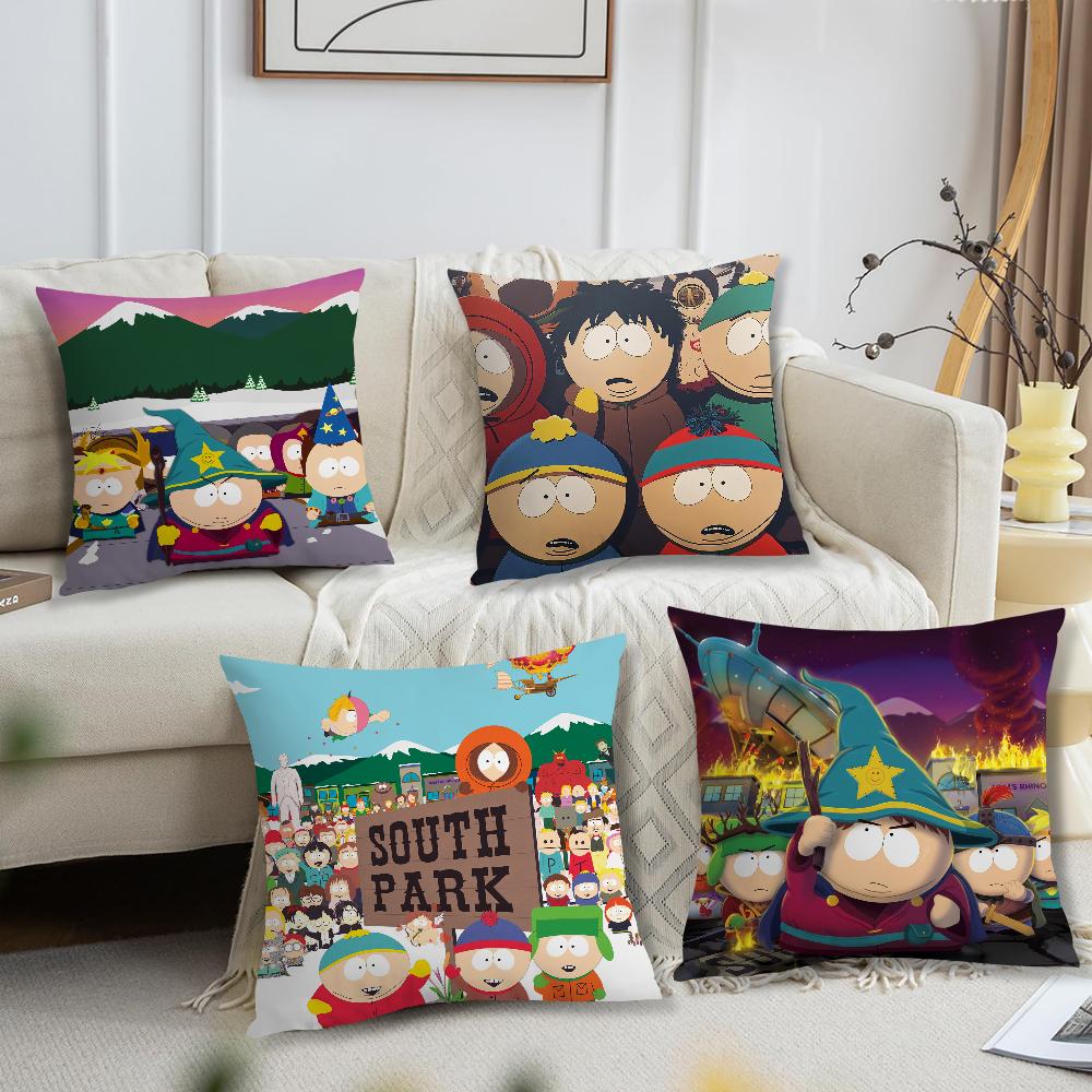 Cartoon S-South P-Park Cute Funny Cushion Cover Living Room Headboard Office Cushion Bedroom Cushion Sofa Nap Time Pillow Case