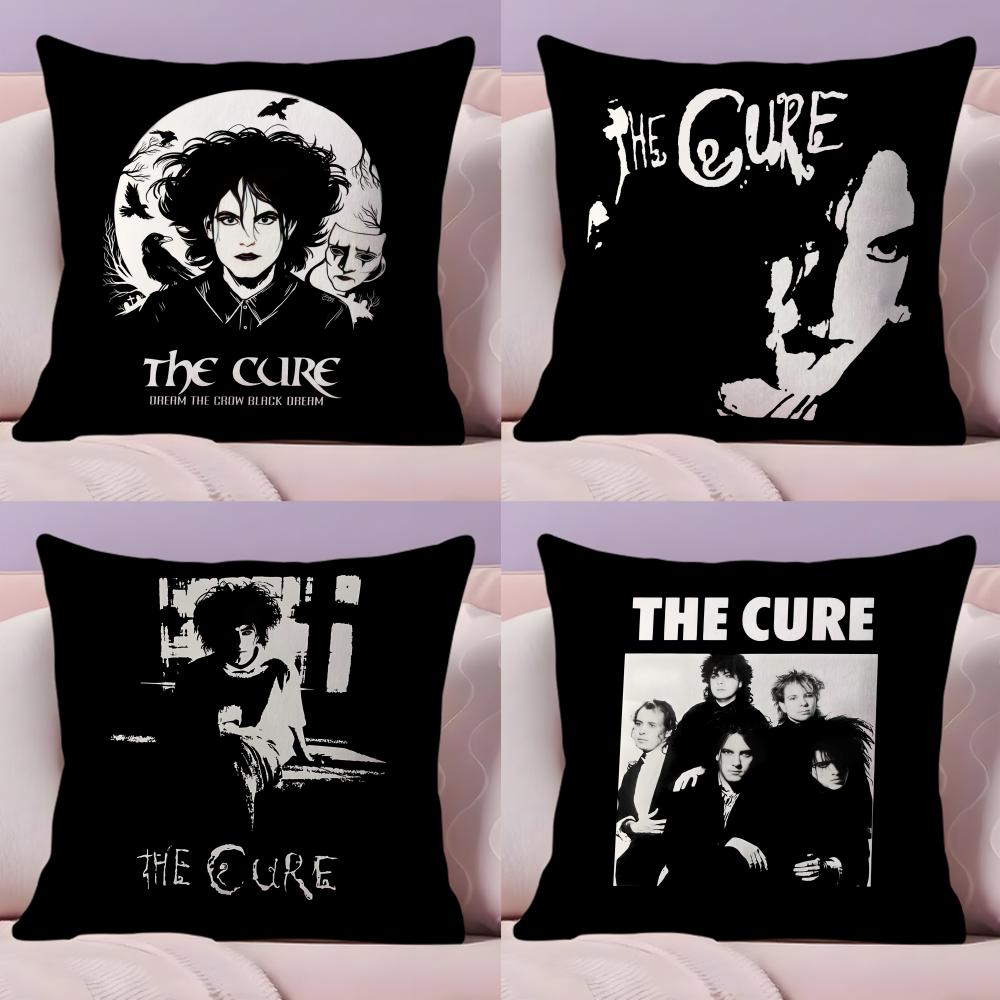 Vintage The C-Cure Rock Band Cushion Cover Plush Fabric Soft Double-Sided Printed Sofa Warm Winter Home Gift Pillow Cover