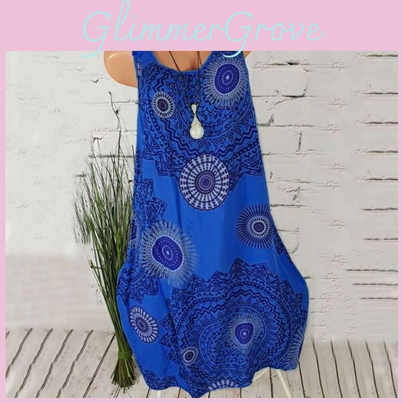 Women's Boho Sundress Midi Length Summer Evening Cocktail Party Beach Dress Size S To 5xl With Elegant Lace Hollow Design