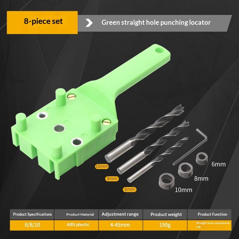 For Carpentry Straight Hole Locator Clamp Woodworking Dowel Handheld Drill Guide And Hole Saw Tool 6/8/10Mm Drill Bit