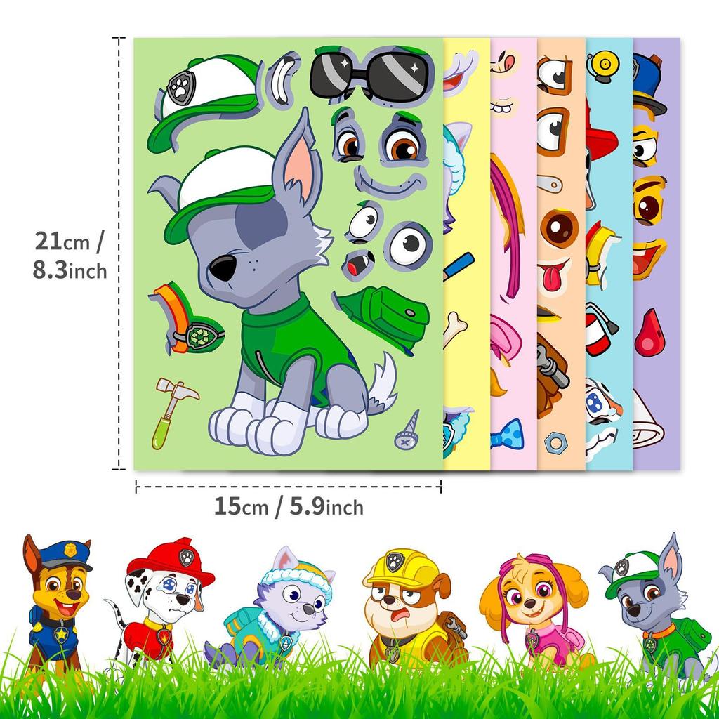 Princess Face Swap Puzzle Stickers: 6-48 Sheets/Pack - Cartoon Make-A-Face Toy
