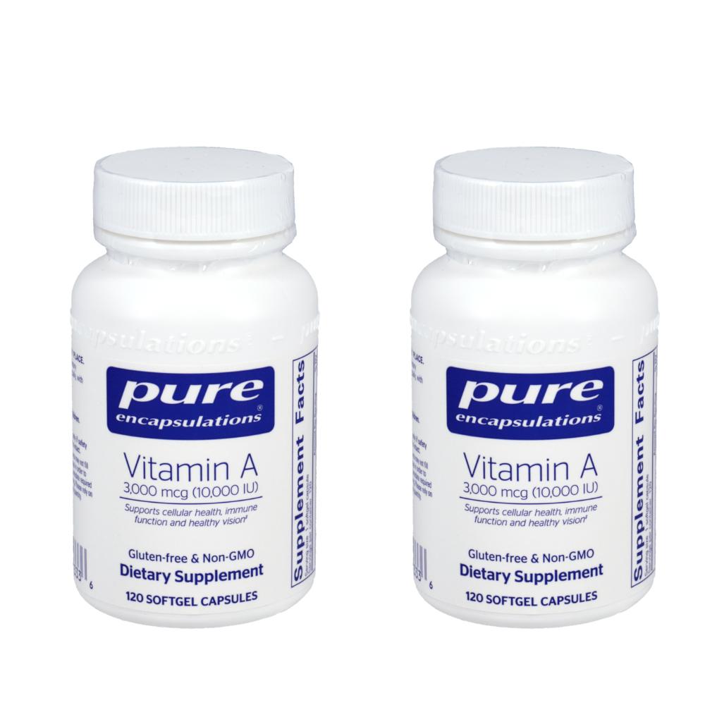 Pure Encapsulations Vitamin A 10,000 IU 120 Softgel Capsules (2 Pcs) 120 Tablets