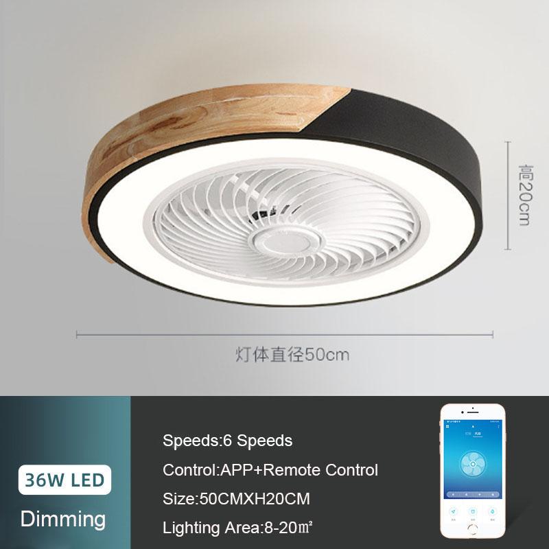 52CM Ceiling Fan Light Lamp 220V APP +Remote Control Fans Bedroom Dining Room Wood Ceiling Fan With Lights DC Green Ceiling Fan