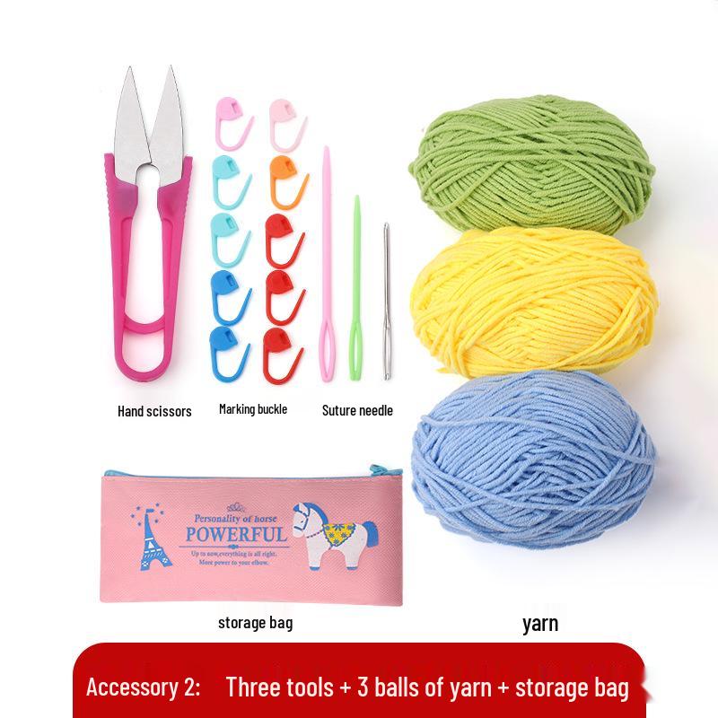 Beginner Crochet & Knitting Tool Set: Complete DIY Handcraft Kit