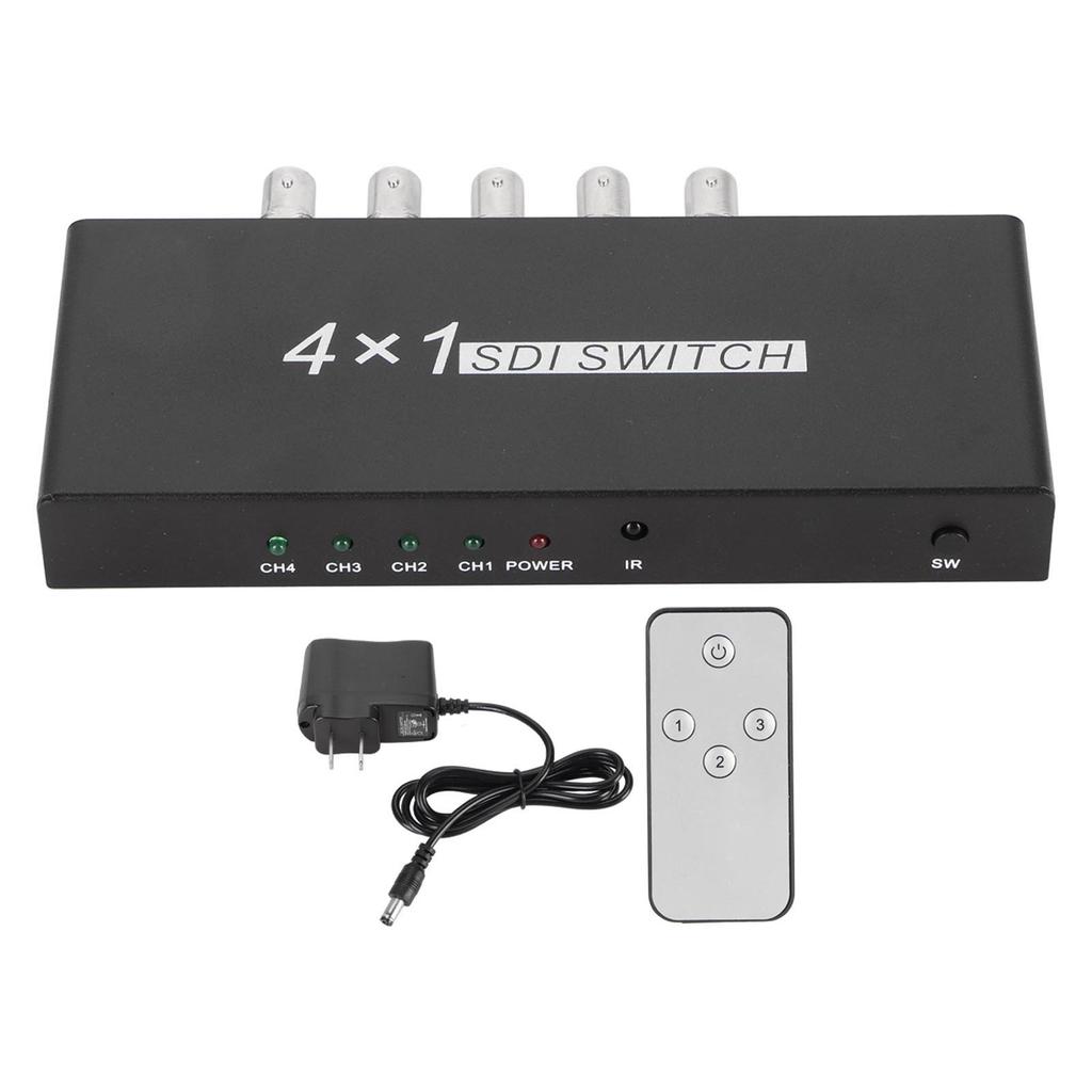 Switcher SDI 4x1 4 wejścia 1 wyjście Rozdzielczość 1080P Switcher SDI 3G HD SD Switcher SDI z pilotem