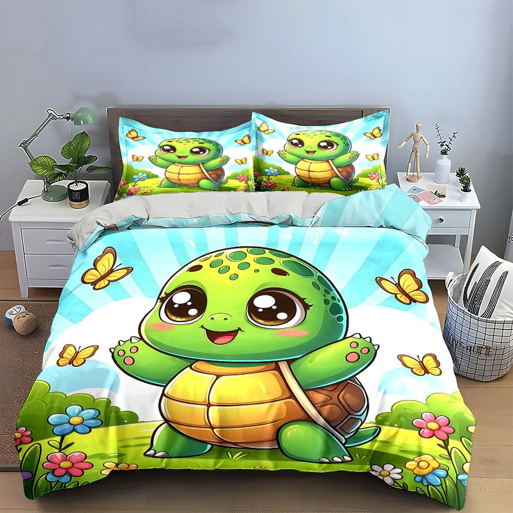 Cheerful turtle paradise! Bedding sets Duvet covers Pillowcases(1* Duvet Cover 2* Pillowcases without duvet insert)