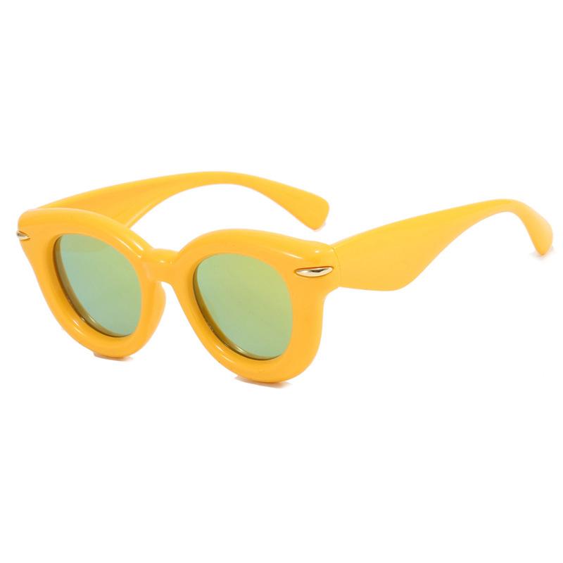 Occhiali da Donna Protezione Solare Protezione UV Moda Personalità Y2g Retro Hip Hop Festa Street Shooting Forma Concava Occhiali da Sole da Viaggio in Spiaggia