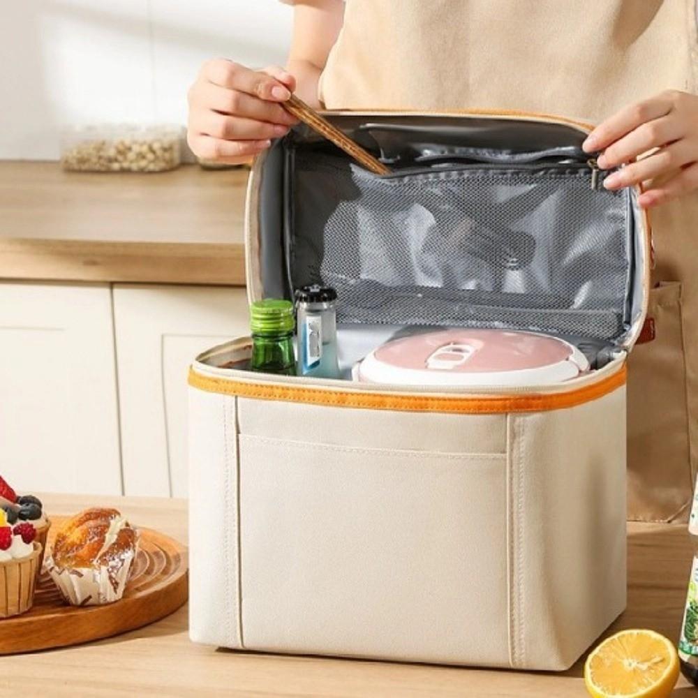 Large Capacity Picnic Bag Thickened Waterproof Bag Lunch Carrier Food Tote Bag Daily Use