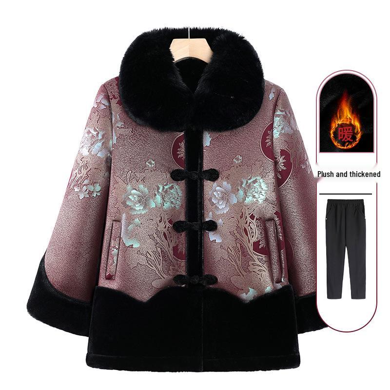 

Бархатная куртка бабушки с хлопковой набивкой для женщин - Зимнее пальто для пожилых дам 4XL: 130-145 lbs