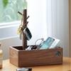 Black Walnut Solid Wood Storage Box Key Rack Porch Tray Desktop Organizer for Sundries Cosmetics Jewelry