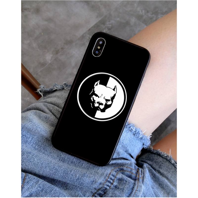 Yinuoda Pitbull Süßer Haustierhund Pitbull Handyhülle für iphone 11 12 Mini Pro Max X XS MAX 6 6s 7 8 plus 5 5S 5SE XR SE2020