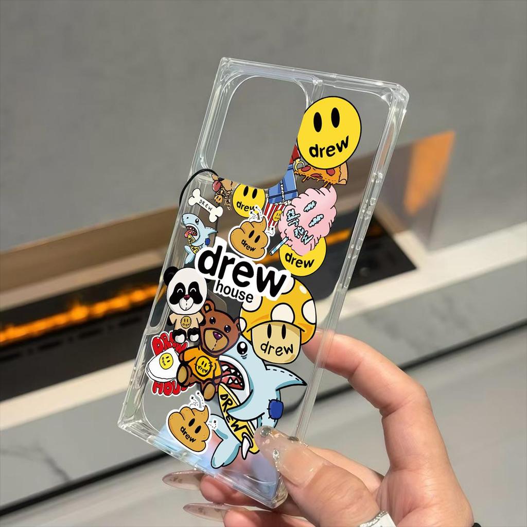 Clear Square Back Tube Case Protection For iPhone 14 Pro Max 13 11 16 ProMax 15 Plus 12 Anti-Oxygen,Cartoon Anime Pattern Casing