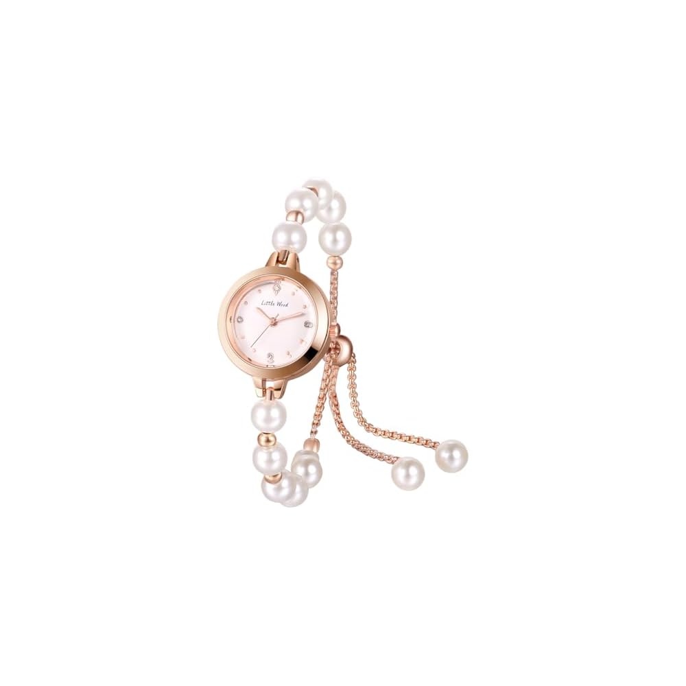 Fashion Pearl Bracelet Watch Analog Display 3ATM Waterproof Stainless Steel Bangle Rose Gold Women s Accessories