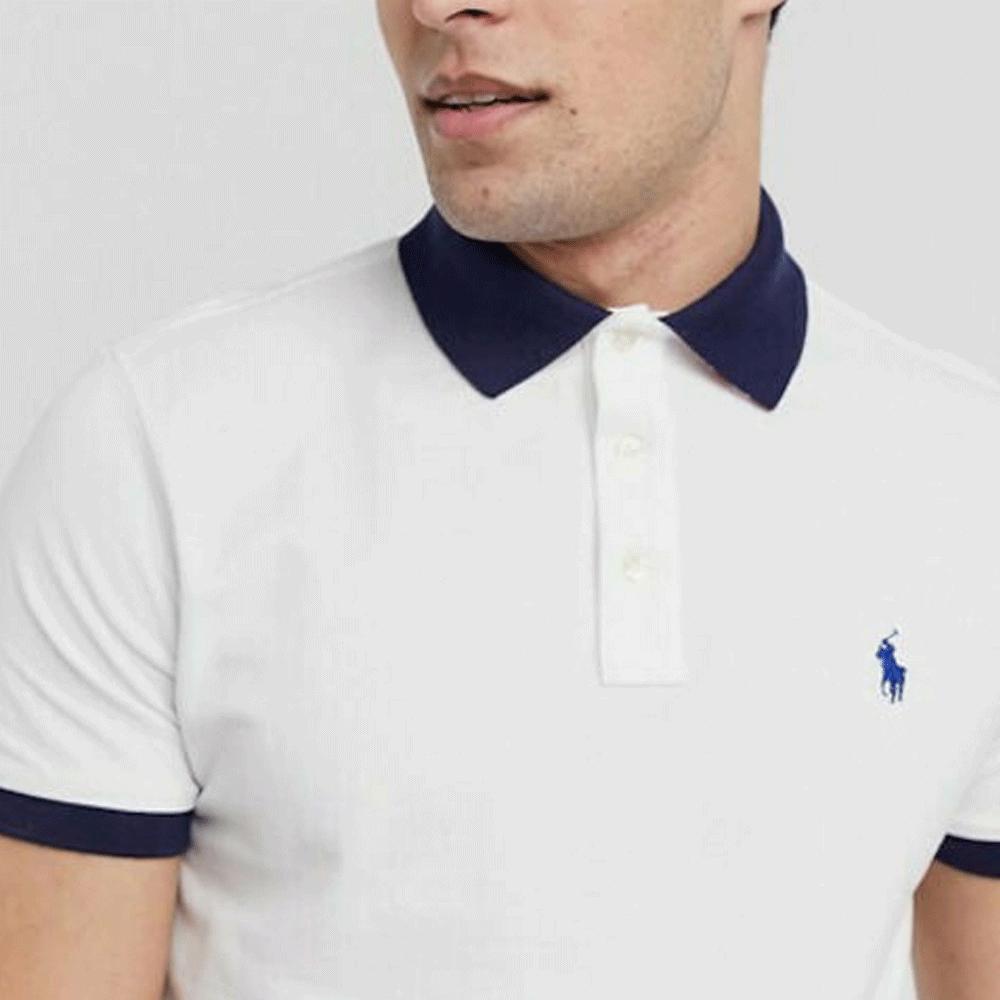 Polo Ralph Lauren Polo Logo Color Block Embroidered Polo Shirt Men Tops White 710823421-002