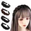 Non-slip Fishbone Braid Headband Wide Women Hair Hoop Twisted Wig Headband  Daily Casual
