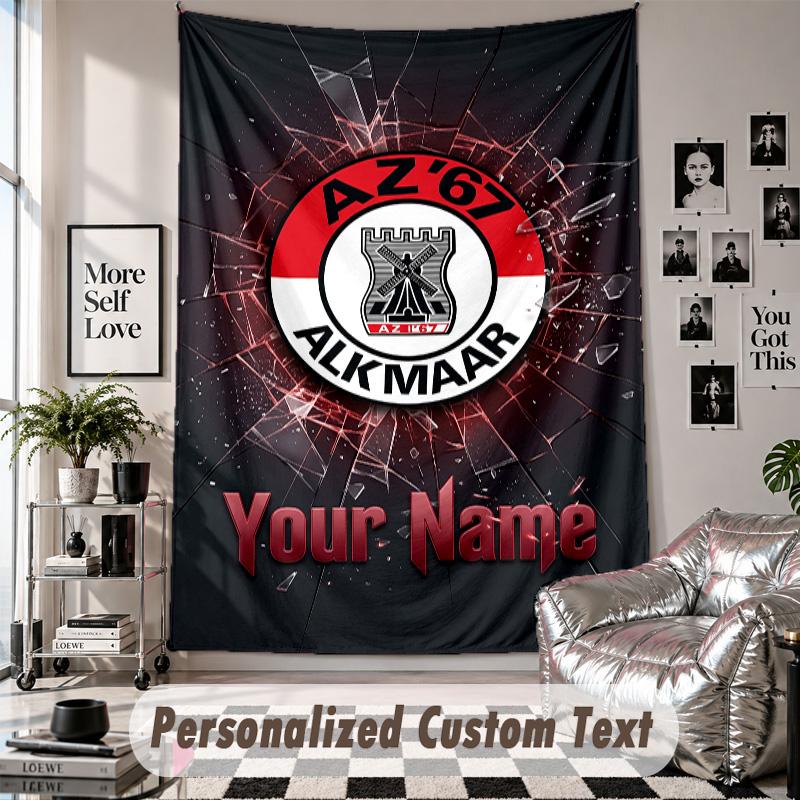 Wall Hanging Tapestry With Custom Name & Text, AZ Alkmaar Decorative Tapestry For Bedroom